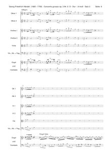 Partition , Allegro, Concerto Grosso en D major, HWV 317, HWV 317 ; Op.3 No.6