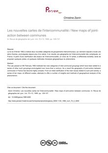 Les nouvelles cartes de l intercommunalité / New maps of joint-action between communes - article ; n°2 ; vol.70, pg 129-137