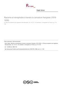 Racisme et xénophobie à travers la caricature française (1919-1939) - article ; n°1 ; vol.4, pg 141-155