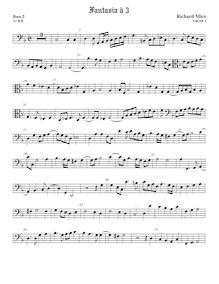 Partition Bass2 viole de gambe, clef en basse et en alto, fantaisies pour 3 violes de gambe