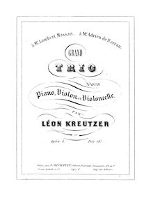Partition de piano, Grand Piano Trio, Op.5, A Major, Kreutzer, Léon
