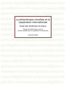La philanthropie mondiale et la coopération internationale ...