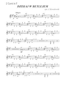 Partition cor 1/2 (F), Dzisiaj w Betlejem, Folk Songs, Polish