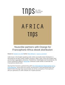 Youscribe partners with Orange for Francophone Africa ebook distribution