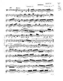 Partition violon 2, corde quatuor No.2, B minor, Hiller, Ferdinand