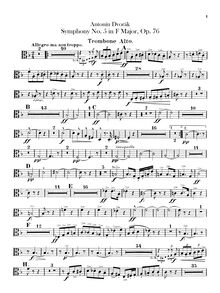 Partition Trombone 1, 2, 3, Symphony No.5, Symfonie č.5, F major