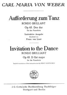 Partition complète (monochrome), Aufforderung zum Tanze