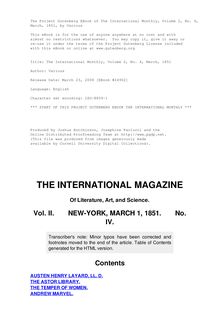 The International Monthly, Volume 2, No. 4, March, 1851