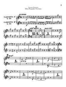 Partition clarinette 1 / 2 (C), Don Pasquale, Dramma buffo in tre atti