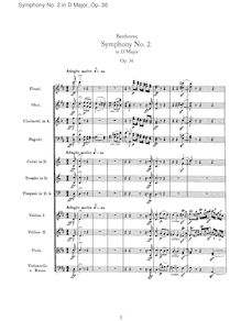 Partition , Adagio molto. Allegro con brio, Symphony No.2, D major
