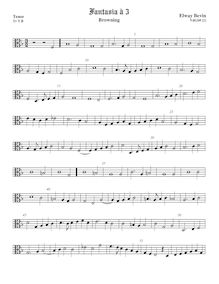 Partition aigu 2 ou ténor viole de gambe, alto clef, Browning, F major
