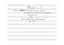 Partition complète, Messe en D, Op.16, Fuchs-Schönbach, Ernst