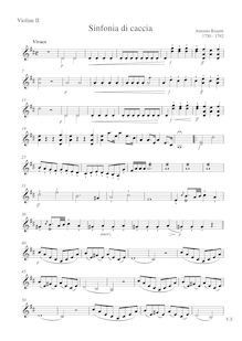 Partition violons II, Symphonie de chasse en D major, Simphonie de Chasse a 2 Violons, 2 Alto et Violoncelle, Contrabasse, 2 Clarinette, 2 Hautbois, 2 Flutes, 2 Cors, 2 trompette et timbale ad libitum