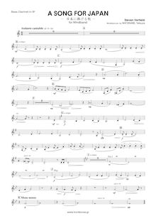 Partition B♭ basse clarinette, A Song pour Japan, Verhelst, Steven