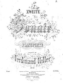 Partition complète, Piano Sonata No.2, Op.59, Hiller, Ferdinand