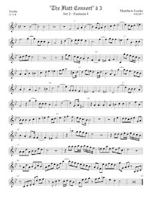 Partition viole de gambe aigue, Flatt Consort, The Flat Consort for My Cousin Kemble par Matthew Locke