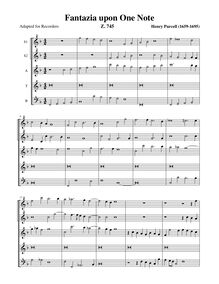 Partition Fantasia upon One Note (Z.745) - partition complète (alto notation), Fantazias et en Nomines