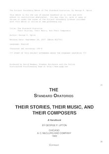 The Standard Oratorios - Their Stories, Their Music, And Their Composers