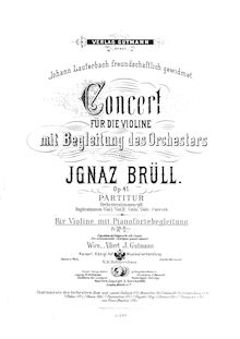 Partition de piano & partition de violon - complete, violon Concerto, Op.41