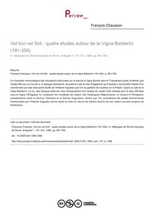 Vel Iovi vel Soli : quatre études autour de la Vigna Barberini (191-354) - article ; n°2 ; vol.107, pg 661-765