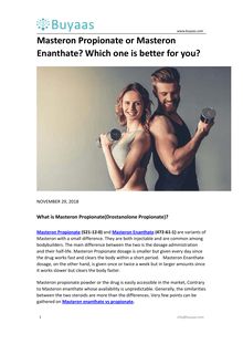 Masteron Propionate or Masteron Enanthate_ Which one is better for you