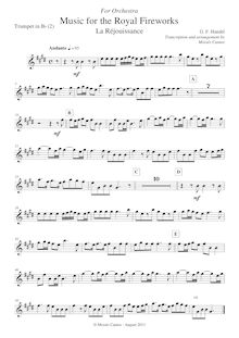 Partition trompette 2 (B♭), Music pour pour Royal Fireworks, Fireworks Music