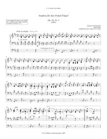 Partition Étude No.5 en B minor, 6 Studien en kanonischer Form für Orgel oder Pedalklavier