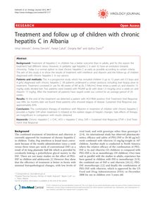 Treatment and follow up of children with chronic hepatitis C in Albania
