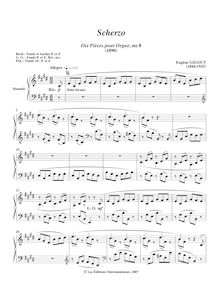 Partition , Scherzo, 10 pièces pour orgue, Gigout, Eugène