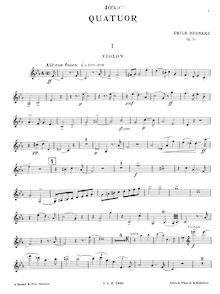 Partition violon, Piano quatuor, Op.50, C minor, Bernard, Émile
