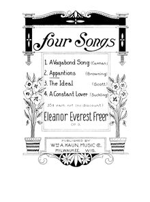 Partition , Apparitions, 4 chansons, Op.9, Freer, Eleanor Everest