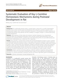 Systematic Evaluation of Key L-Carnitine Homeostasis Mechanisms during Postnatal Development in Rat