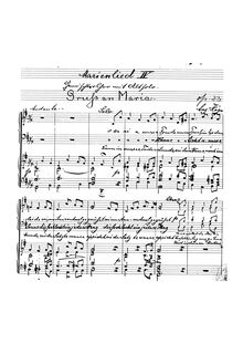 Partition Complete Manuscript, Marienlied No.4, Gruß an Maria, G major