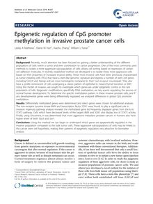 Epigenetic regulation of CpG promoter methylation in invasive prostate cancer cells