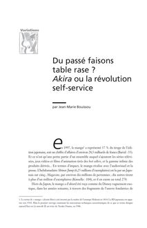 Du passé faisons table rase ? Akira ou la révolution self-service - article ; n°1 ; vol.7, pg 143-156