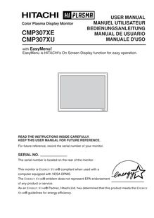 Notice Affichage Hitachi  CMP307XE