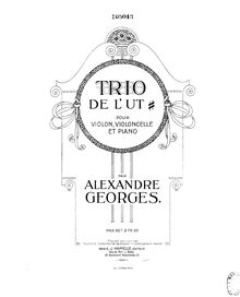 Partition Score (Piano), Trio de l ut dièse, Piano Trio, Georges, Alexandre