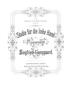 Partition complète, Studie für die linke main, Langgaard, Siegfried