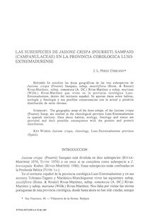 Las subespécies de Jasione crispa (Pourret) Sampaio (Campanulaceae) en la provincia corológica Luso-Extremadurense