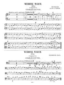 Partition Trombone , partie, Wedding March No.1, C Major, Gounod, Charles