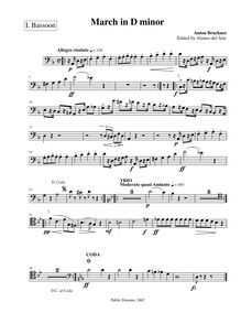 Partition basson 1, March en D minor, D minor, Bruckner, Anton