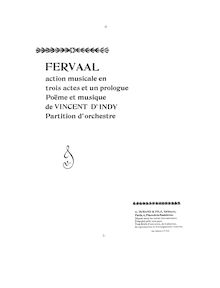 Partition Cover et Prologue, Fervaal, Op.40, Action musicale en trois actes