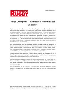 Felipe Contepomi : " Le match à Toulouse a été un déclic"
