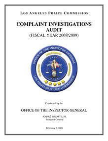 FINAL COMPLAINTS 15.2 Final complaints audit