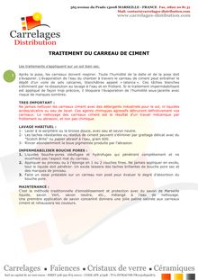 TRAITEMENT DES CARREAUX DE CIMENT