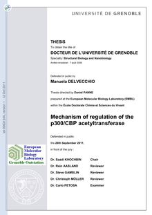 Mécanisme de régulation de l acétyltransférase p300/CBP, Mechanism of regulation of the p300/CBP acetyltransferase