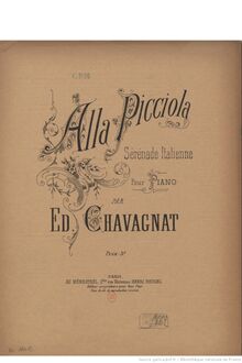 Partition complète, Alla picciola, Sérénade italienne, D major, Chavagnat, Edouard