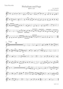 Partition ténor enregistrement , Prelude et Fugue en E minor, E minor