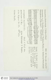 Partition complète, Concerto pour 2 violons en E-flat major, GWV 319