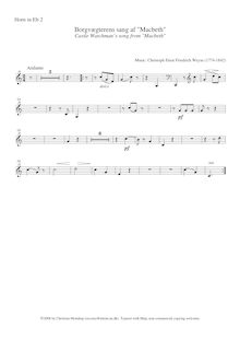 Partition cor 2 (E♭), Macbeth, Weyse, Christoph Ernst Friedrich